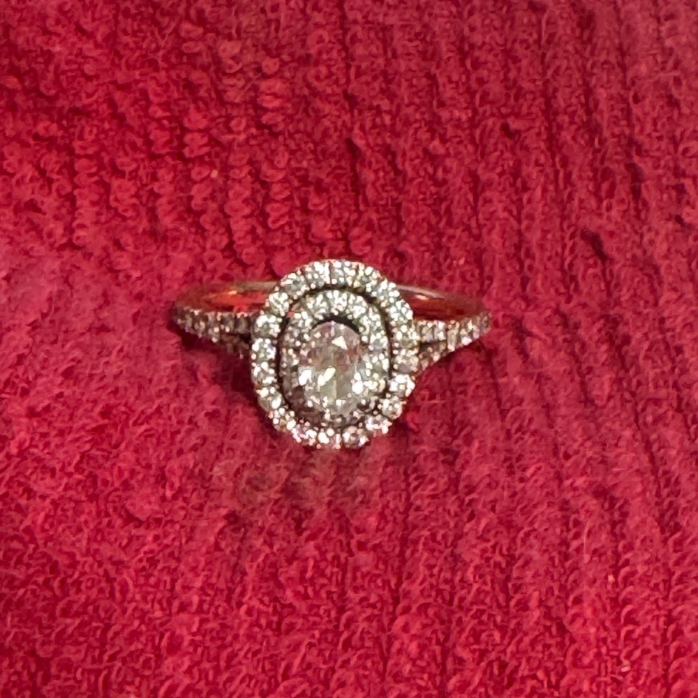 Dazzling Gold and Silver Halo Diamond Ring